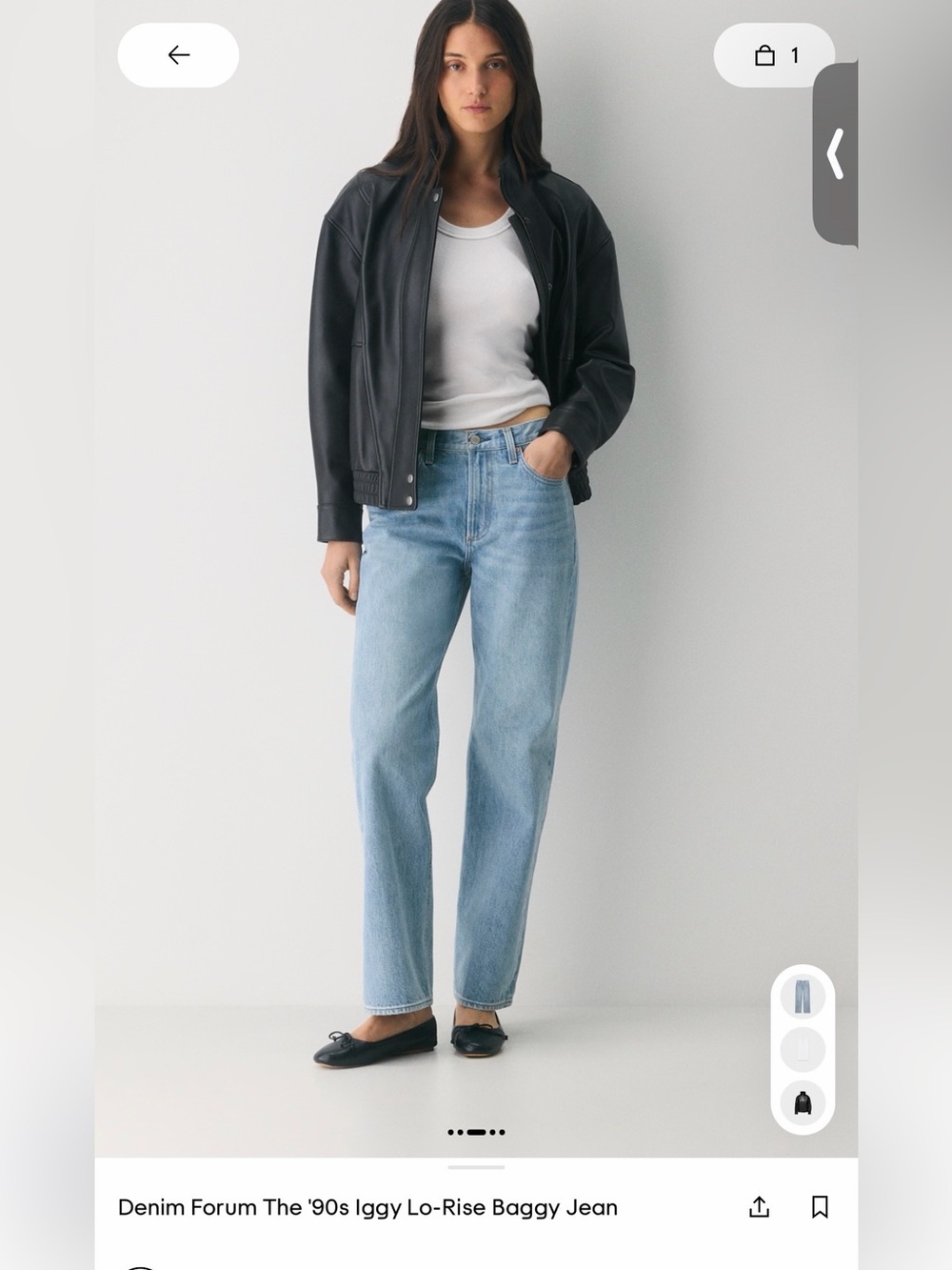 Denim Forum The '90s Iggy Lo-Rise Baggy Jeans Blue Waist 25